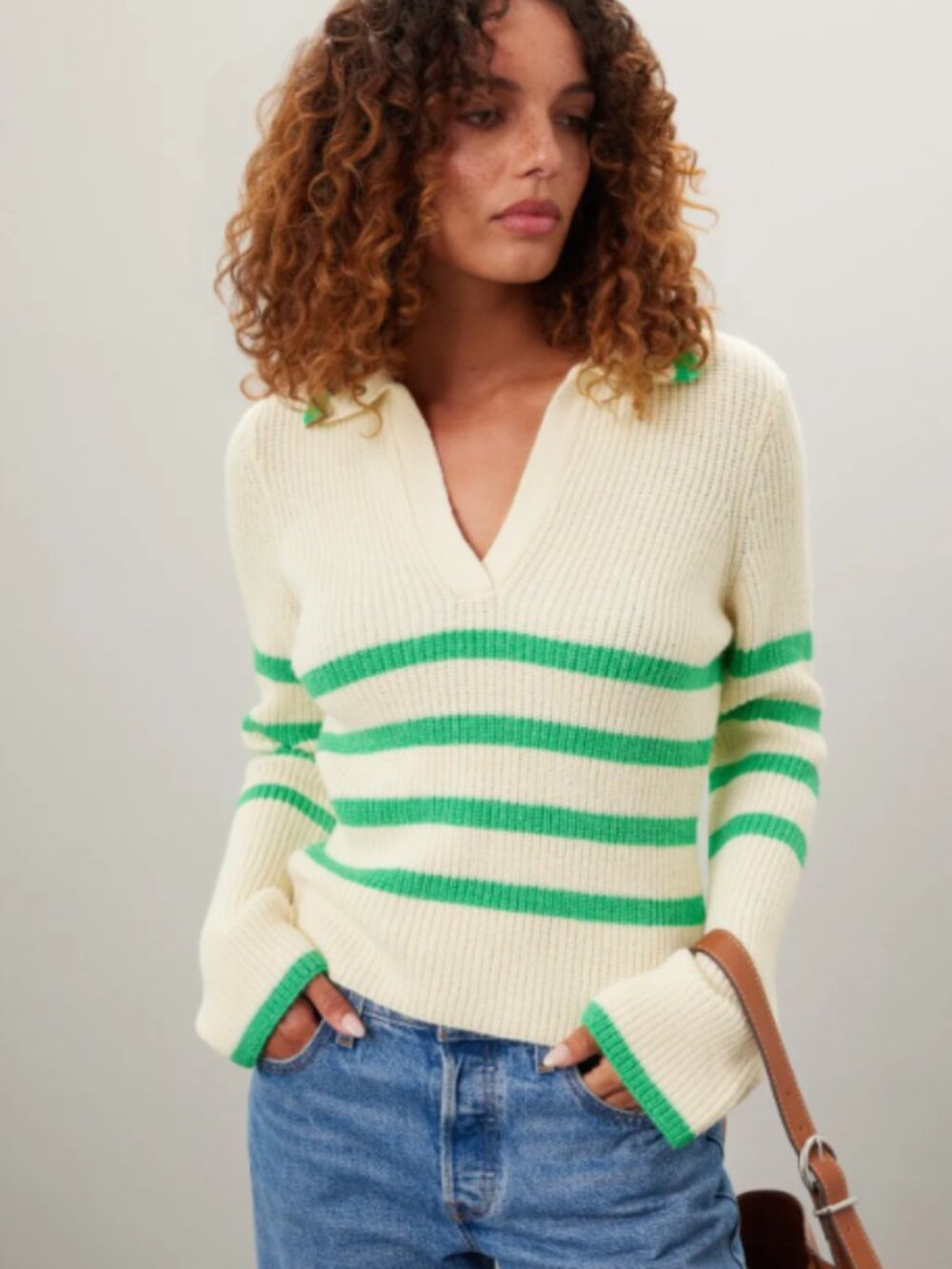 RTR-214 Central Park West Clementine Stripe Sweater